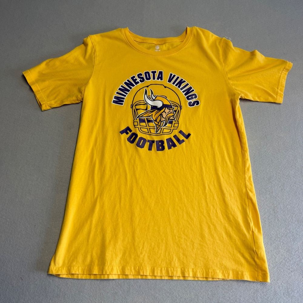 NFL Team Apparel Minnesota Vikings T-Shirt Mens XXL Yellow Football Graphic‎ Tee